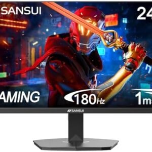 SANSUI 24 Inch Gaming Monitor 180Hz, DP 1.4 x1 HDMI 2.0 x2 Ports IPS Panel High Refresh Rate Computer Monitor, Racing FPS RTS Modes, 1ms Response Time 110% sRGB (ES-G24F4, HDMI Cable Included) Electronics